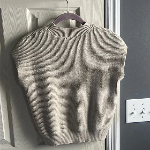 SHEIN Beige and Black Striped Crew Neck Sweater - Picture 3 of 3